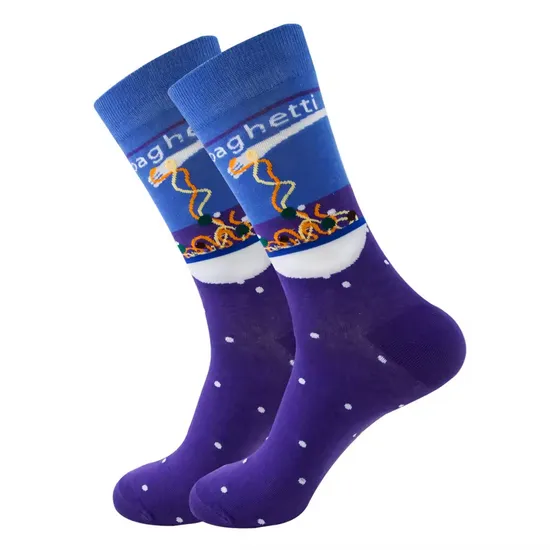 Wholesale OEM Custom Logo Print Designs Cartoon Unisex Women Men Bamboo Cotton Crazy Funny Color Crew Happy Sock