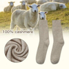 Manufacturer Wholesale Custom Indoor Casual Cuffed Cashmere Socks Women Winter Bed Warm Rib Knit 100% Pure Cashmere Socks