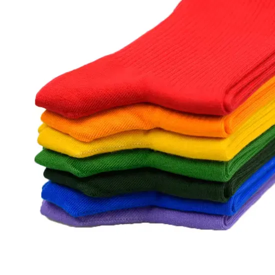 Custom Logo Cotton Knitted Sports Crew Socks for Youth Low MOQ Training Running Athletic Socks with Bottom Logo Position
