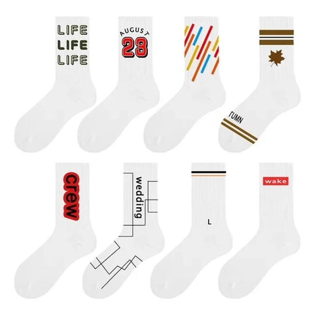 Manufacturers High Quality Unisex Custom Logo Design Fashion Men Crew Cotton Sport Socks