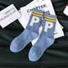 Retro Letters Trend Sports Men′s Socks Street Cotton Crew Socks Custom Logo