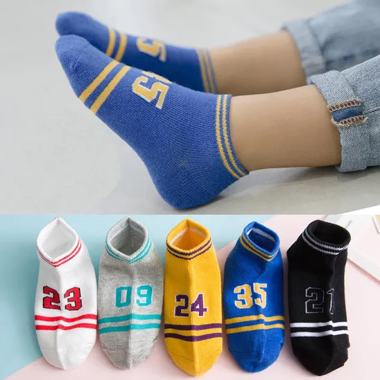 Wholesale Custom Black Green White Solid Color Crew Cotton School Logo Athletic Anti Non Slip Socks for Kids with Grips