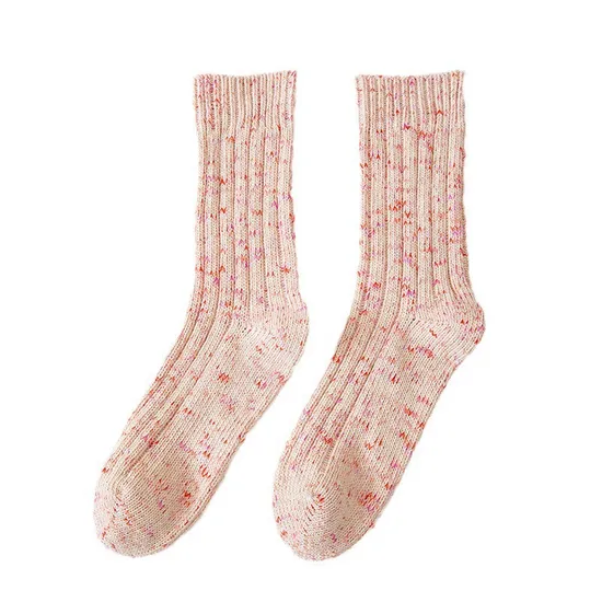 Custom Cross-Border Exclusive Ins Tide Solid Color Thick Line Socks