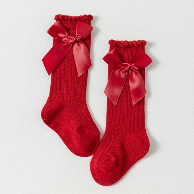 Wholesale Low Price and High Quality Cotton Bow Children Baby Socks