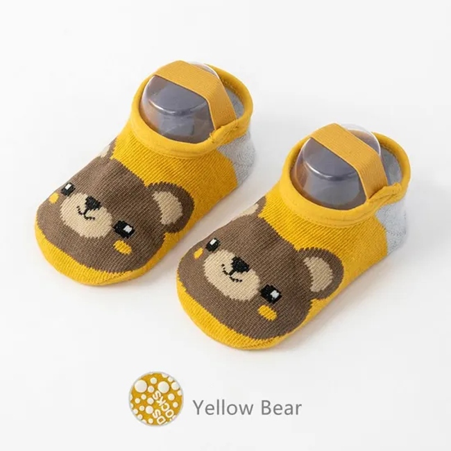 Safety Infant Boat Shape Casual Shoes Walking Floor Socks with Anti Slip Sole Bandage Baby Shoes