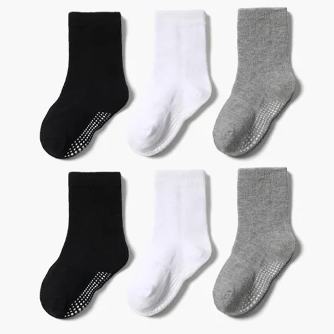 Wholesale Custom Infant Kids Baby Newborn Cotton Anti Slip Soft Basic Slipper Socks