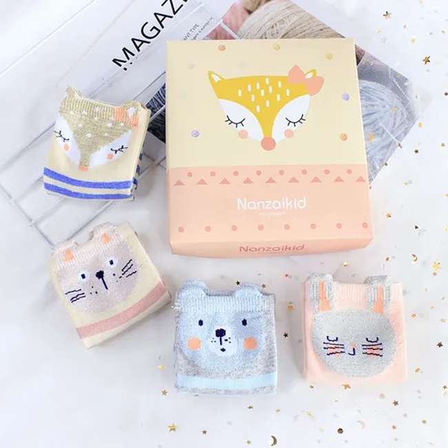 Boxed Wholesale Children Socks Autumn and Winter Cotton Baby Socks Cartoon Crew Socks