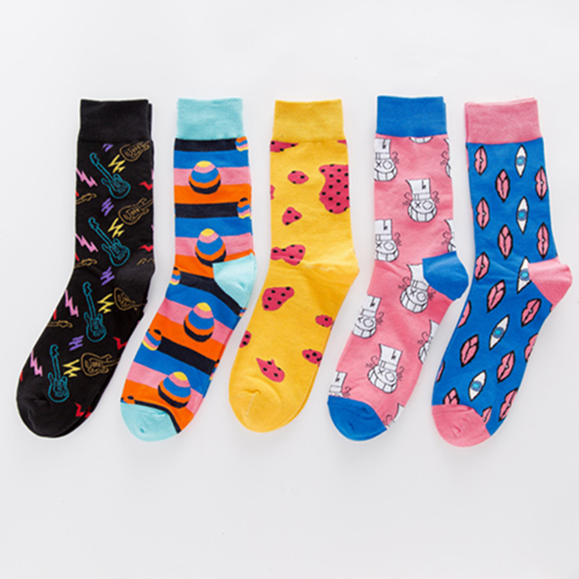 Women Socks Lot Combed Cotton Lovely Cartoon Creative Fruit Planet funny Socks Women Funny socks