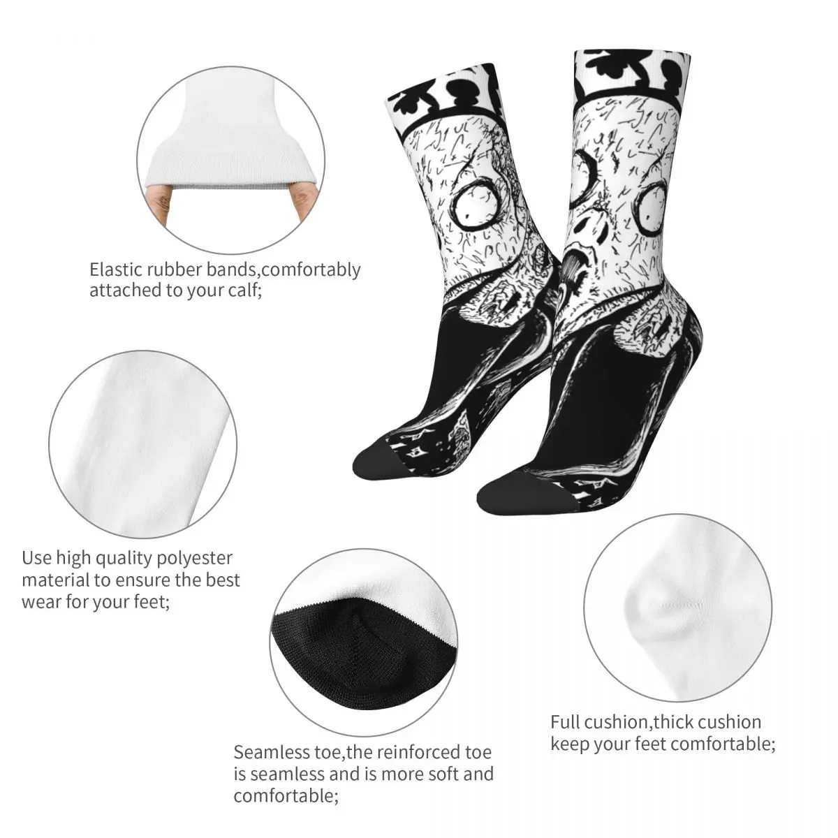 New Sock Fun Durable Classic Seamless Custom Cotton Printed Unisex Funny Crew Retro Sock