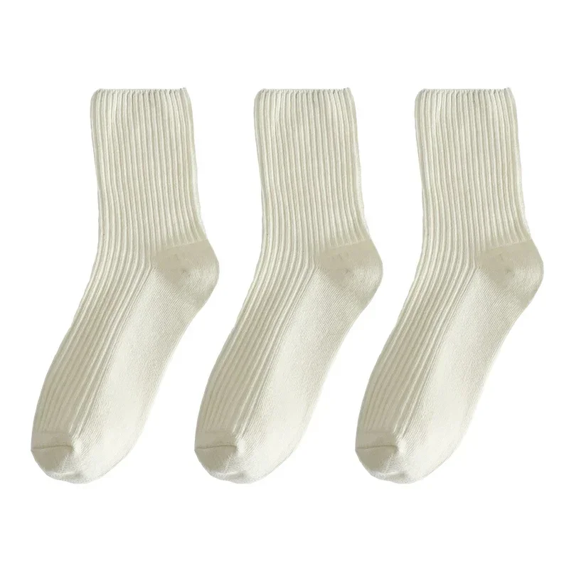 handmade Lot Winter women Socks Cotton Warm Retro Crew Tube Coffee Loose Korean Long Cute Fashion Hajuruku Black White Thermal 