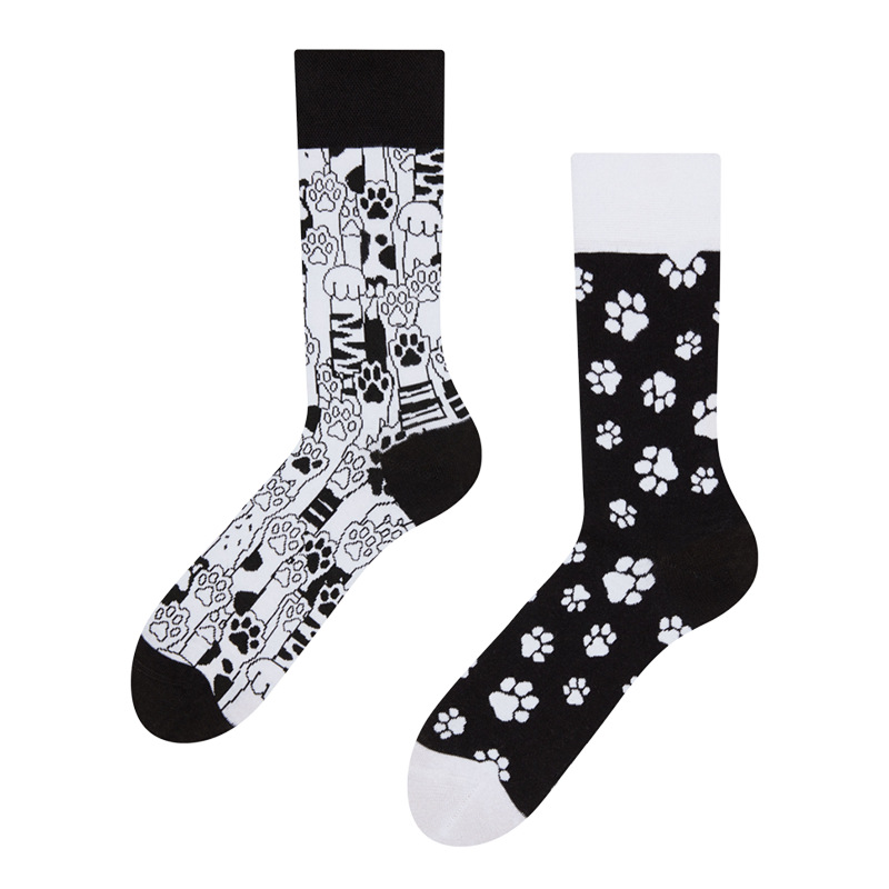 private transaction New Fashion Irregular AB Styles Unisex Crew Socks women Cotton Novelty Creative Cartoon Socks Gifts 