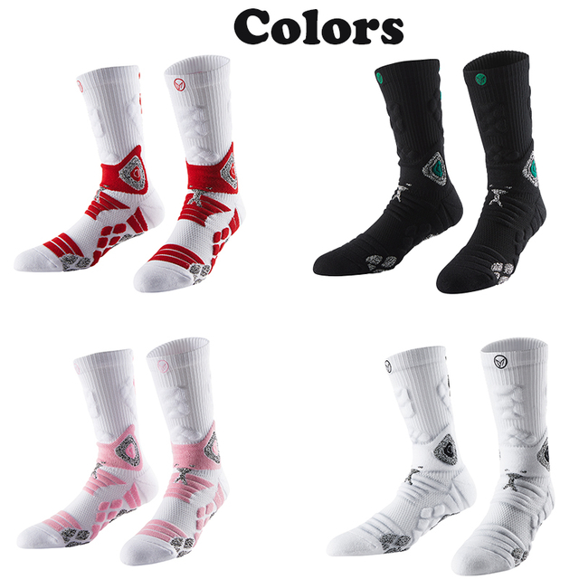  Professional Anti Slip Thickened Towel Bottom Basketball Socks Crew Length Compression Sports Footwear for Optimal 