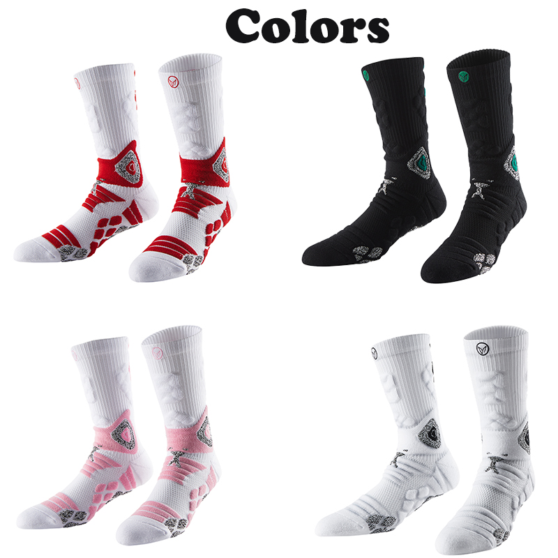  Professional Anti Slip Thickened Towel Bottom Basketball Socks Crew Length Compression Sports Footwear for Optimal 
