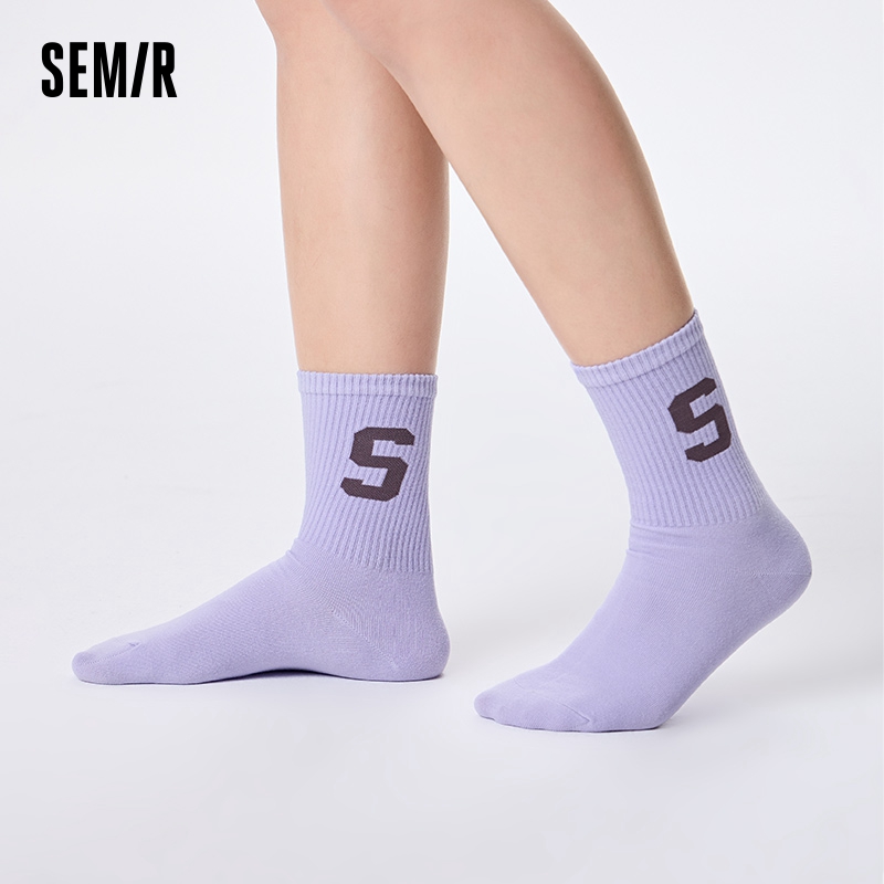 Wholesale Requirement Semir Socks women AAA Antibacterial Breathable Casual Fashion Jacquard Elastic Mid calf Socks 