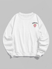 Warehousing Service women s Letter Donuts Graphic Printed Crew Neck Pullover Sports Sweatshirt And Drawstring Shorts 