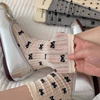 Sample-based Customization Hollow Out Long Socks women Girls Lace Sweet Bow Sock Casual Crew Loose Sox Streetwears Summer Thin 