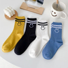 Custom Design Smile Cartoon women Socks Cute Cotton Socks Summer White Black Striped Trendy Personality Street Wear sock 