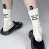 latest model For women Solid Color Fashion style Heel label English Letters Cotton Casual Middle Tube Couple Socks Street Sport 