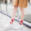 personalized tags Summer women Ultra thin Crew Socks Transparent Crystal Silk Dot Lip Striped Geometric Pattern Female Harajuku 