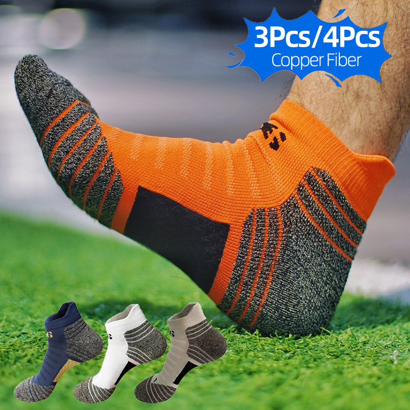  Cycling Bicycle Basketball Sports Socks for Men Nano Copper Fiber Deodorant Antibacterial Sock Running Climbing 