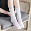 reseller women Sexy Lace Flower Ultra thin Transparent Summer Japan Style Hollow Mesh Crew Socks Harajuku Retro Long 