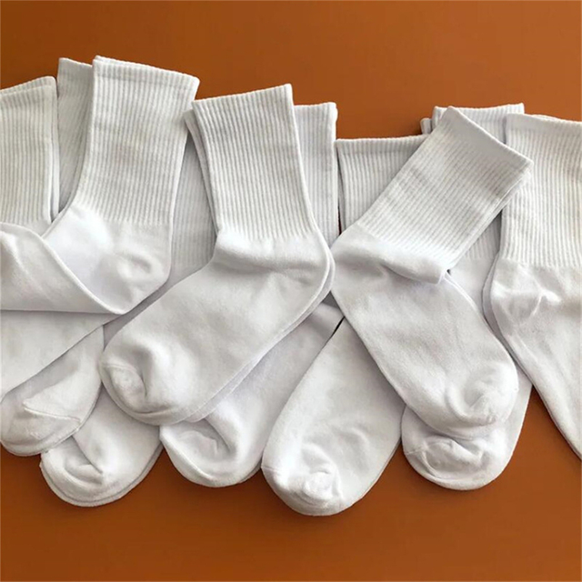 top-tier buyer Pack Breathable Cotton Socks women Sport White Harajuku Socks Solid Color Female Sox Sokken 