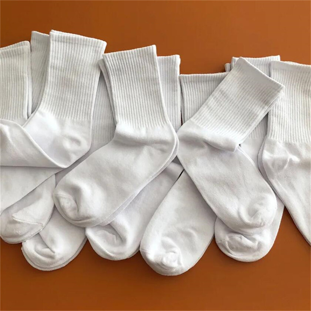 top-tier buyer Pack Breathable Cotton Socks women Sport White Harajuku Socks Solid Color Female Sox Sokken 