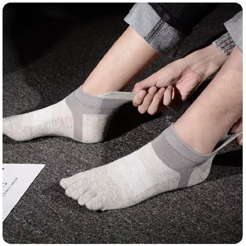  Comfortable and Breathable Men's Sports Socks, Finger Cotton Design, Ideal for Football, Running, Basketball and 