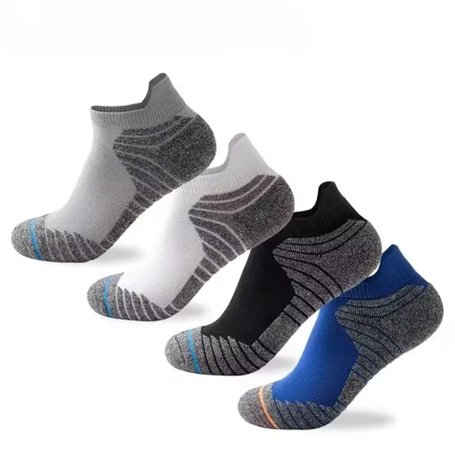 Wholesale High Quality Terry Crew Cotton Non-Slip Ankle Sock Casual Custom Basketball Socks Short Socks for Men