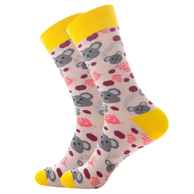 Customized Wholesale Logo Design Bamboo Socken Chaussette High Quality Fashion Colorful Happy Funny Crew Cotton Men Socks