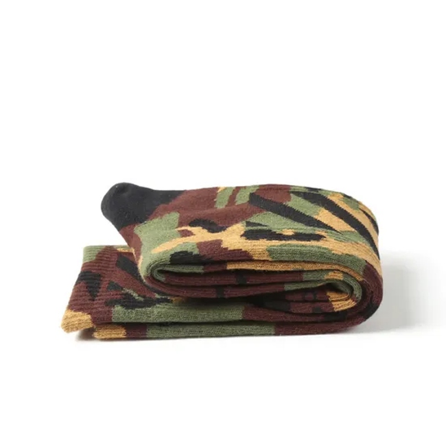 Fashion Design Camo Men′s Outdoor Camouflage Cotton Crew Socks, Printed Socks