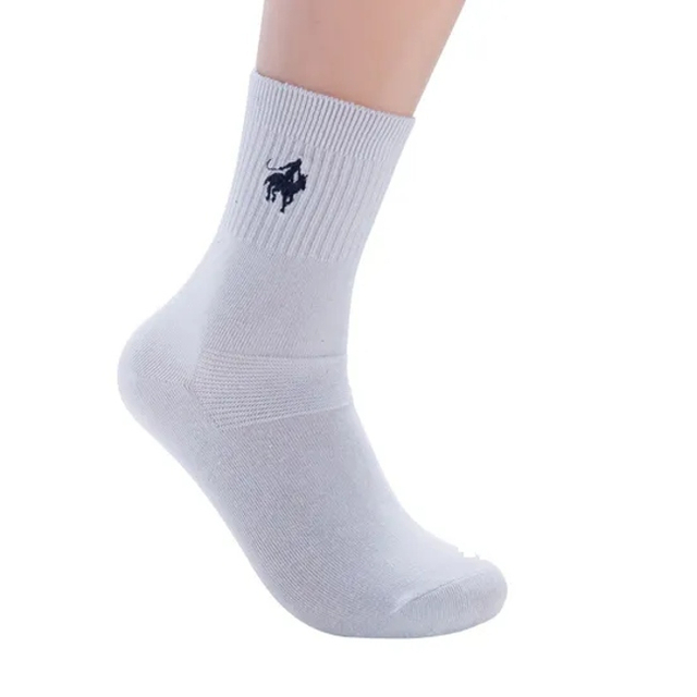 Custom Socks Embroidery Logo Socks Men Combed Cotton Embroidered Middle Tube Men Crew Socks Custom Logo