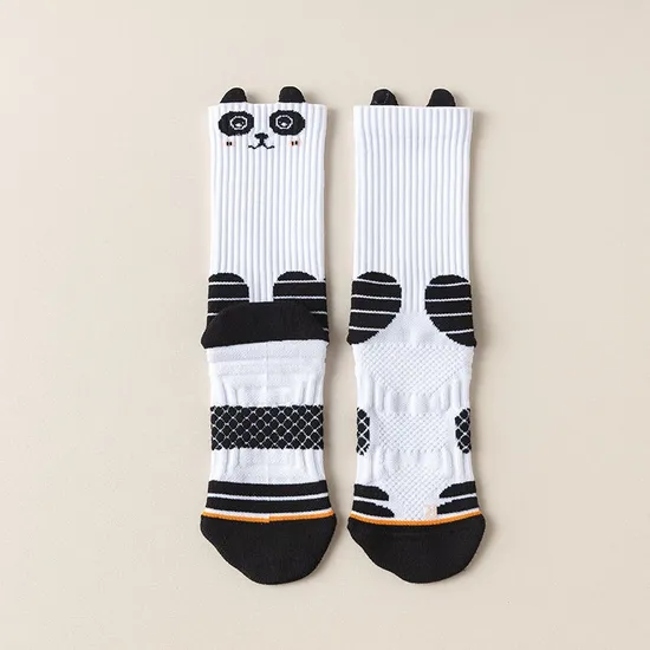 Custom Design Men′s Women′s Animal Mesh Breathable Non-Slip Mesh Sweat Absorption Non-Slip Towel Bottom Sports Socks