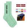 High Quality Logo Design Crew Women Luxury Wholesale Black White Cotton Professional Factory Unisex Casual Sports Custom Men Pirnt Gym Socks