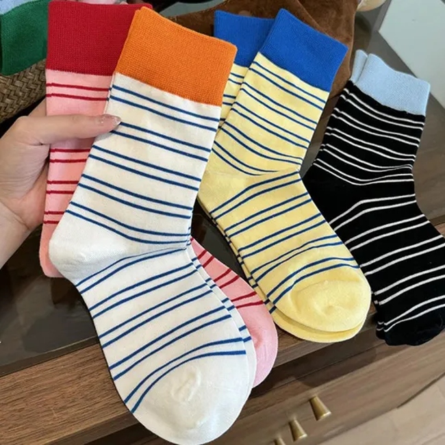 Low MOQ Cotton Design Men Women Design Logo Stripe Fashion Print Unisex Gym Running Sporty Anti-Foul Crew Breathable Custom Sports Socks