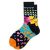 Custom OEM Unique Happy Colorful Dress Crew Man Socks Funky Pattern Cotton Socks Men