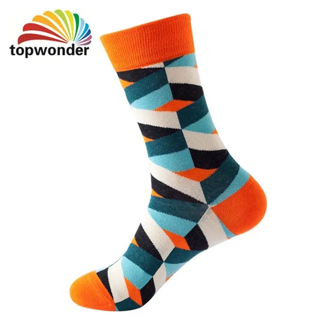 Wholesale and Customize All Sorts of Geometric Figures Sock Knee High Sock Dress Sock Crew Sock in Many Sizes, Colors and Material