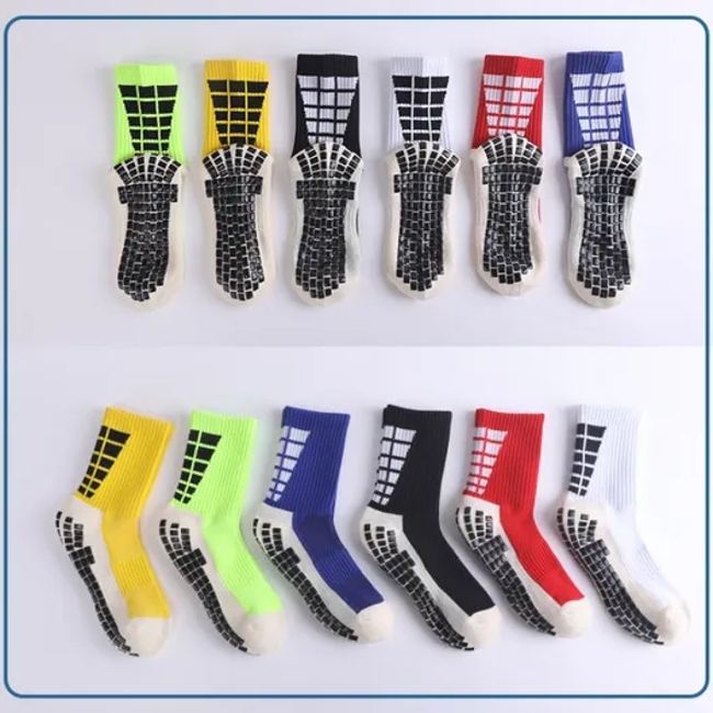 High Quality Designer OEM Men Sports Sock-Stocking Crew White Grippy Soccer Custom Logo Anti Slip Grip Football Socks