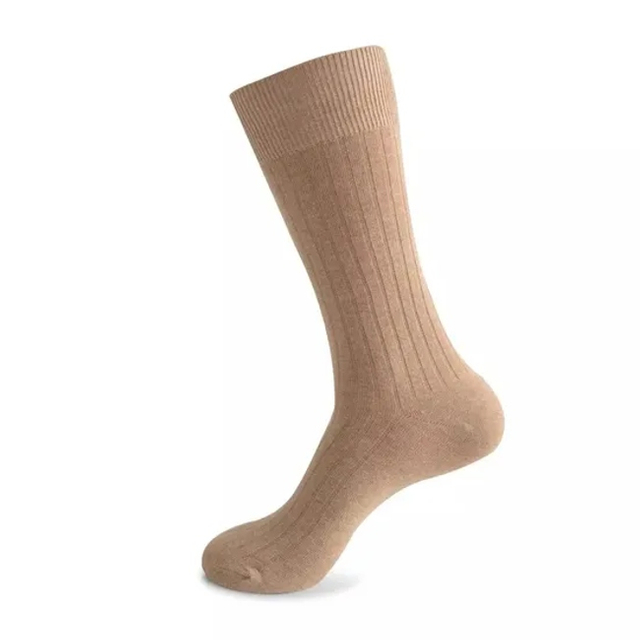 Solid Color Business Socks Formal Business Office Work Dress Crew Socks for Men