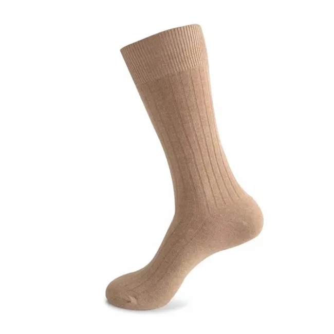 Solid Color Business Socks Formal Business Office Work Dress Crew Socks for Men