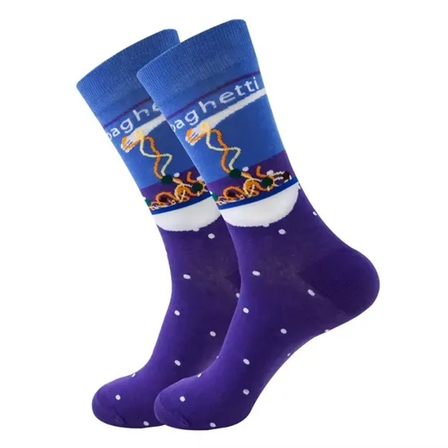 Wholesale OEM Custom Logo Print Designs Cartoon Unisex Women Men Bamboo Cotton Crazy Funny Color Crew Happy Sock