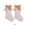 Summer Thin Loose Fitting Shift Ring Hollow Mesh Girls Bow MID Calf Baby Socks