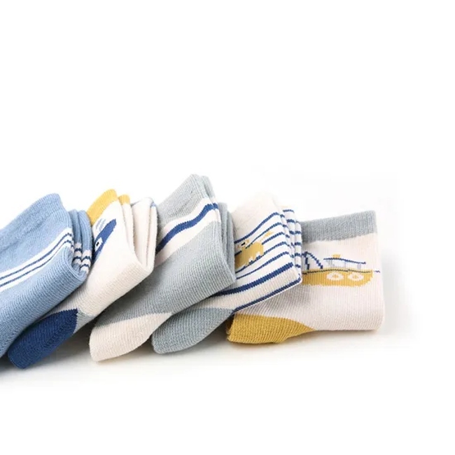Low Price Wholesale Stripe Custom Children Baby Kids Unisex Bci Cotton Short Socks