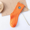 Custom Embroidery Smile Face Fashion Vivid Color Tube Cute Baby Smile Socks