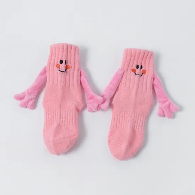 Valentines Day Gifts Magnetic Baby Boys Girls Hand in Hand Funny Men′s Socks