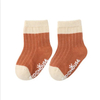 First Steps Small Baby Infant Slouch Ruffle Cuff High Knee Nonslip Grip Thick Wool Socks with Anti Slip Gripper