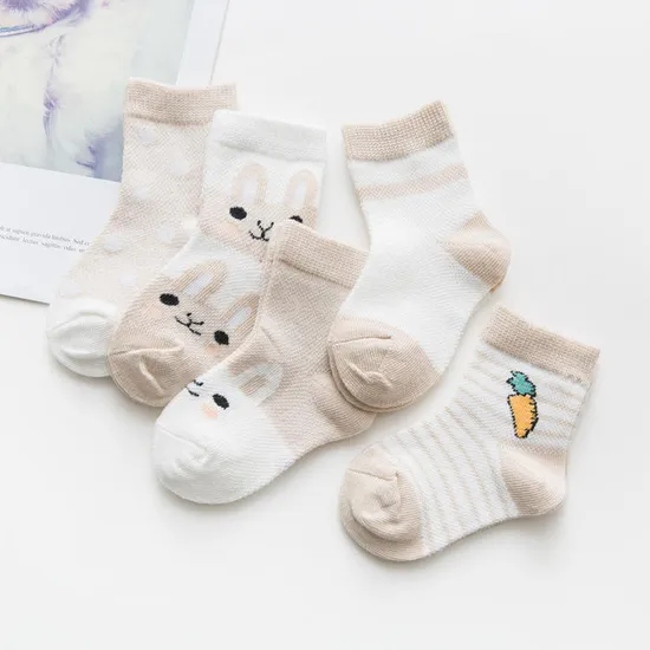 Cotton Breathable Cartoon Solid Color Ultra Thin Mesh Baby Socks