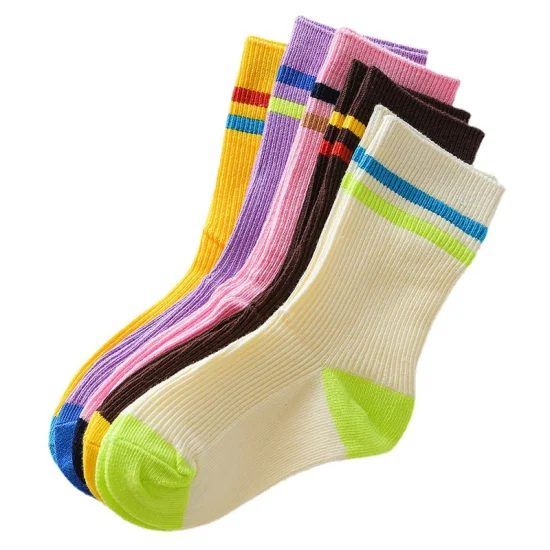 Wholesale Sport Fashion Spring Autumn Custom Color Block Child Baby Kids Socks