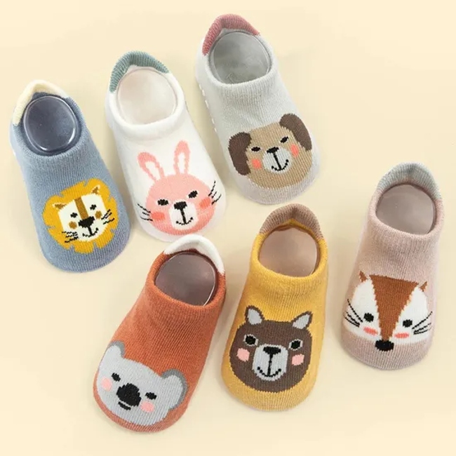 Baby Cartoon Socks Point Glue Thick Bottom Non Slip Children′s Grip Socks
