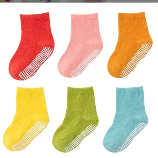 Wholesale Baby Non Slip Socks Pack with Grips Neutral Organic Cotton Socks for Infants Little Girls Boys